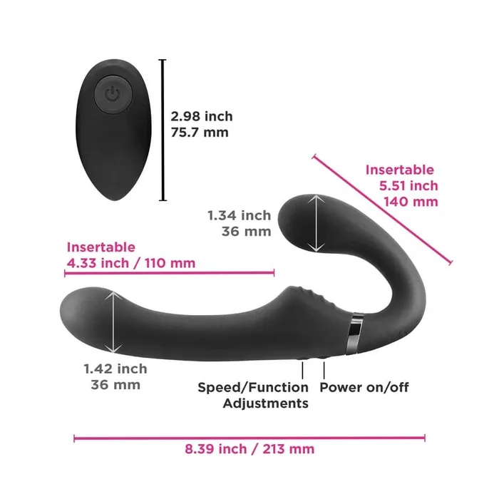 Female Sex Toys NS Novelties NS Novelties ShiShi Midnight Rider Strapless StrapOn with Remote