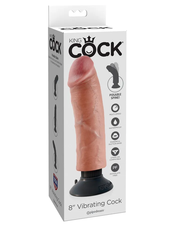 KING COCK 8 in Vibrating REALISTIC DILDO Pipedream Products Female Sex Toys KING COCK 8 in Vibrating REALISTIC DILDO Pipedream Products Female Sex Toys