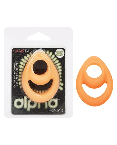 Male Sex Toys CalExotics Alpha Glow in the Dark Teardrop Cock Ring
