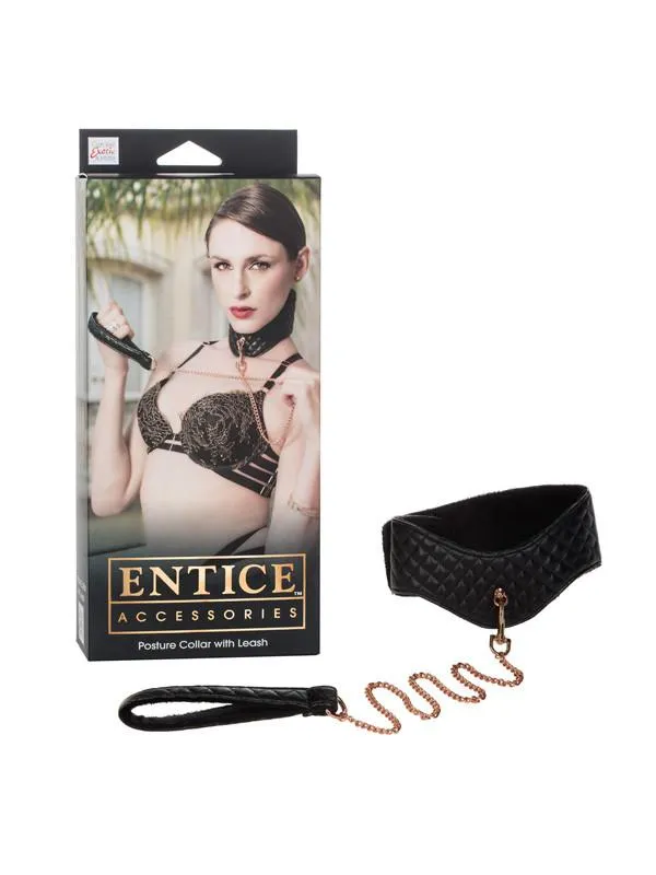 Male Sex Toys CALIFORNIA EXOTIC NOVELTIES Entice Posture Collar with Leash Male Sex Toys CALIFORNIA EXOTIC NOVELTIES Entice Posture Collar with Leash