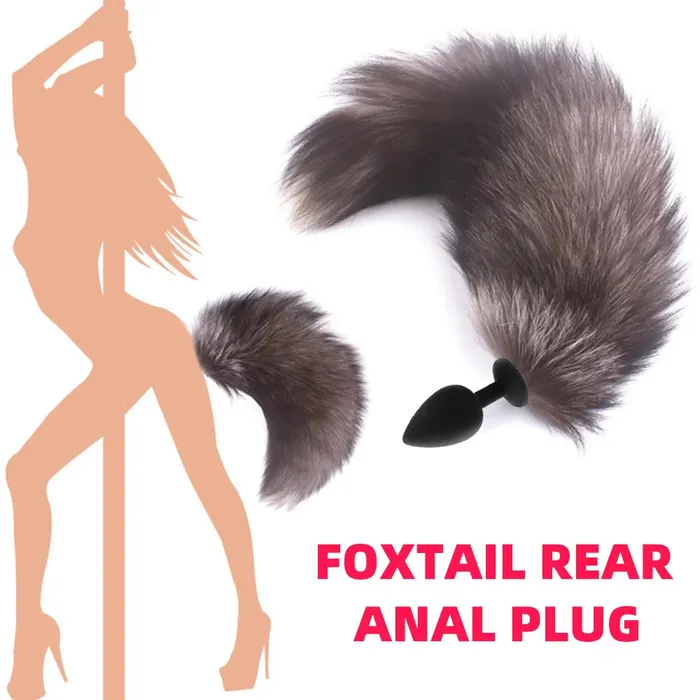 Male Sex Toys Enchanted Fox Tail Plug Stainless Steel Anal Plug with Faux Fur Tail for Role Play Romulus