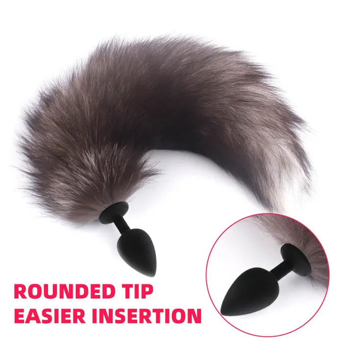 Male Sex Toys Enchanted Fox Tail Plug Stainless Steel Anal Plug with Faux Fur Tail for Role Play Romulus