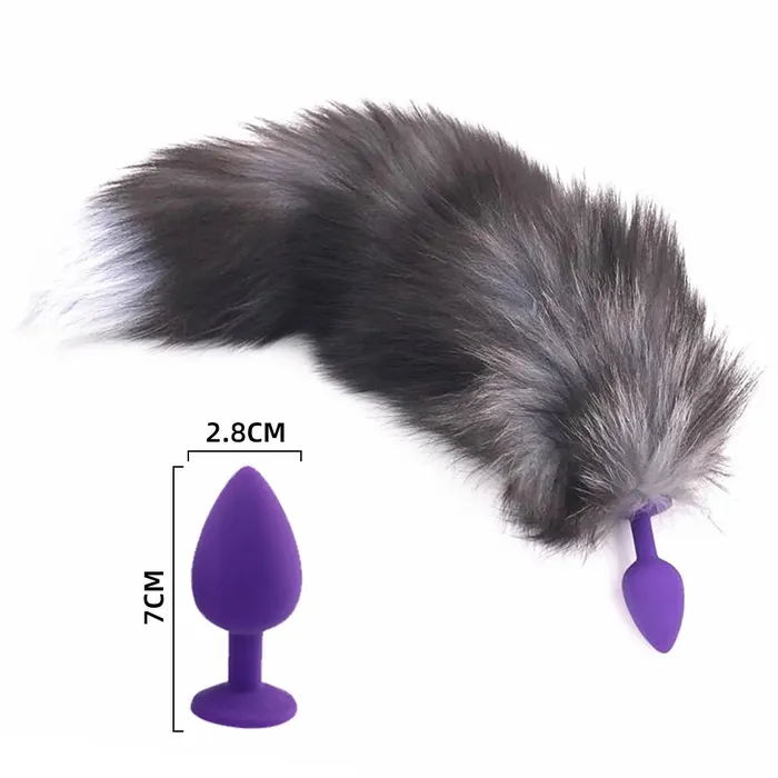 Male Sex Toys Enchanted Fox Tail Plug Stainless Steel Anal Plug with Faux Fur Tail for Role Play Romulus