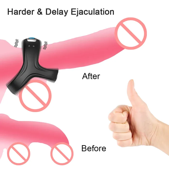 Male Sex Toys Romulus Versatile 3in1 Vibrating Penis Ring Male Sex Device with 10 Vibration Modes