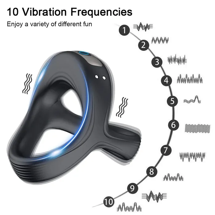 Male Sex Toys Romulus Versatile 3in1 Vibrating Penis Ring Male Sex Device with 10 Vibration Modes