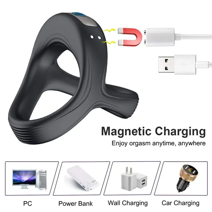 Male Sex Toys Romulus Versatile 3in1 Vibrating Penis Ring Male Sex Device with 10 Vibration Modes