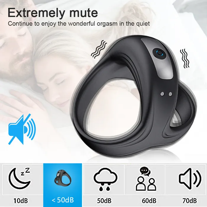 Male Sex Toys Romulus Versatile 3in1 Vibrating Penis Ring Male Sex Device with 10 Vibration Modes