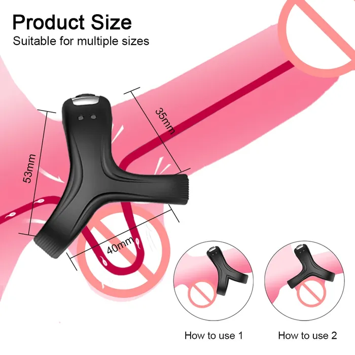 Male Sex Toys Romulus Versatile 3in1 Vibrating Penis Ring Male Sex Device with 10 Vibration Modes