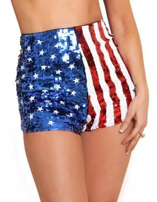 Male Sex Toys Sequin Shorts with Zipper Western Fashion