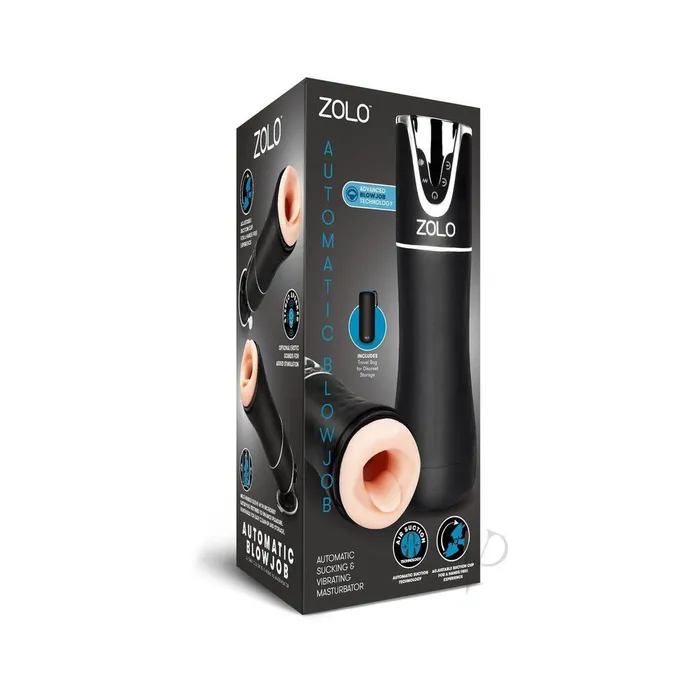 Male Sex Toys Zolo Zolo Rechargeable Automatic Blowjob Vibrating Masturbator Black