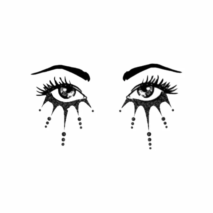 Neva Nude Perfect Pennywise Black Glitter Face Sticker Anal