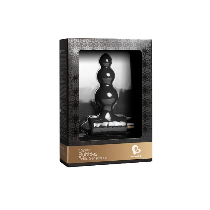 Petite Sensations Bubbles Black VIBRATING ANAL BEADS ROCKS OFF Anal