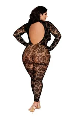 Plus Size Dreamgirl Diamond Full Coverage Gloved Bodystocking Plus Size
