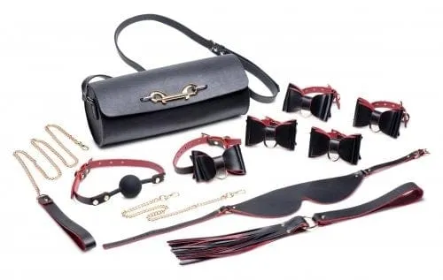 Restraints Master Series Bondage To Go Black and Red Bow Bondage Set with Carry Case Master Series