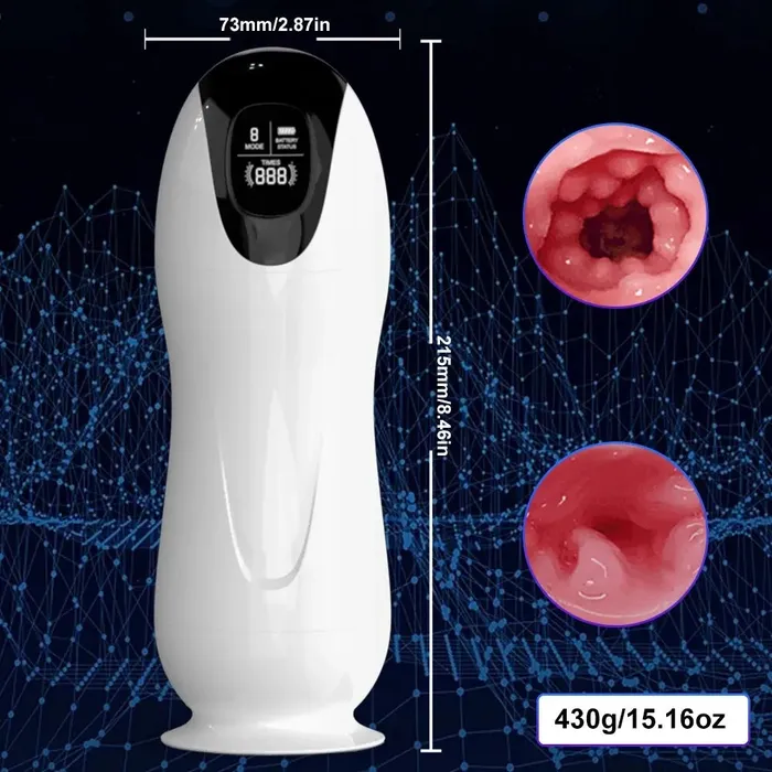 Romulus Male Sex Toys Automatic Male Masturbator Cup Vibration Blowjob Real Vagina Pocket Pussy