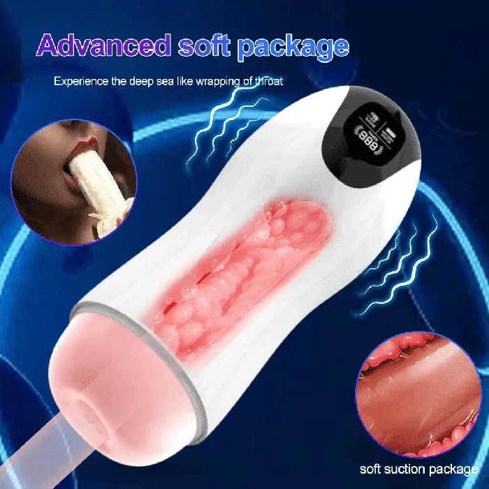 Romulus Male Sex Toys Automatic Male Masturbator Cup Vibration Blowjob Real Vagina Pocket Pussy