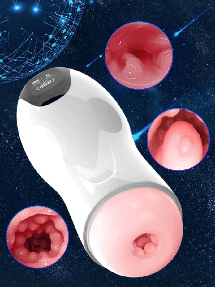 Romulus Male Sex Toys Automatic Male Masturbator Cup Vibration Blowjob Real Vagina Pocket Pussy