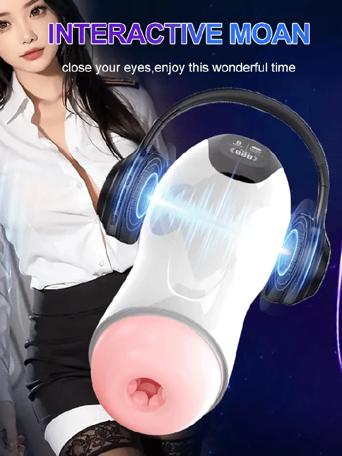 Romulus Male Sex Toys Automatic Male Masturbator Cup Vibration Blowjob Real Vagina Pocket Pussy
