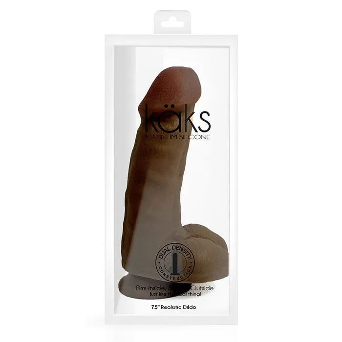Topco Sales Dildos Topco Sales Kaks Dual Density Platinum Silicone Dildo 75 Dark