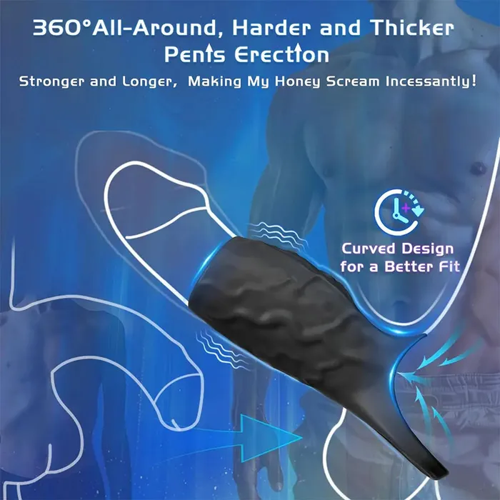 Vibrating Penis Sleeve Cock Ring for Men GSpot PSpot Stimulation Male Sex Devices Sext Toys and Penis Sleeve Vibrator Romulus Male Sex Toys