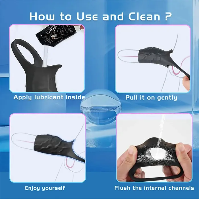 Vibrating Penis Sleeve Cock Ring for Men GSpot PSpot Stimulation Male Sex Devices Sext Toys and Penis Sleeve Vibrator Romulus Male Sex Toys