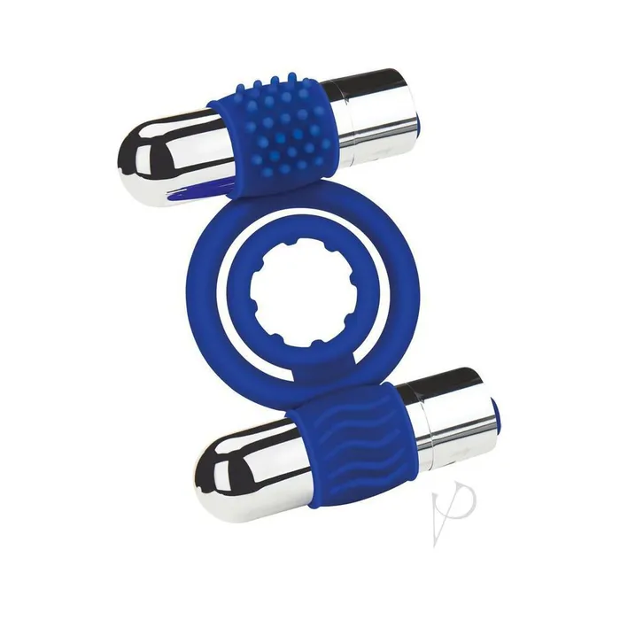 Zolo Male Sex Toys Zolo Rechargeable Duo Vibrating Silicone Cock Ring NavySilver Zolo Male Sex Toys Zolo Rechargeable Duo Vibrating Silicone Cock Ring NavySilver