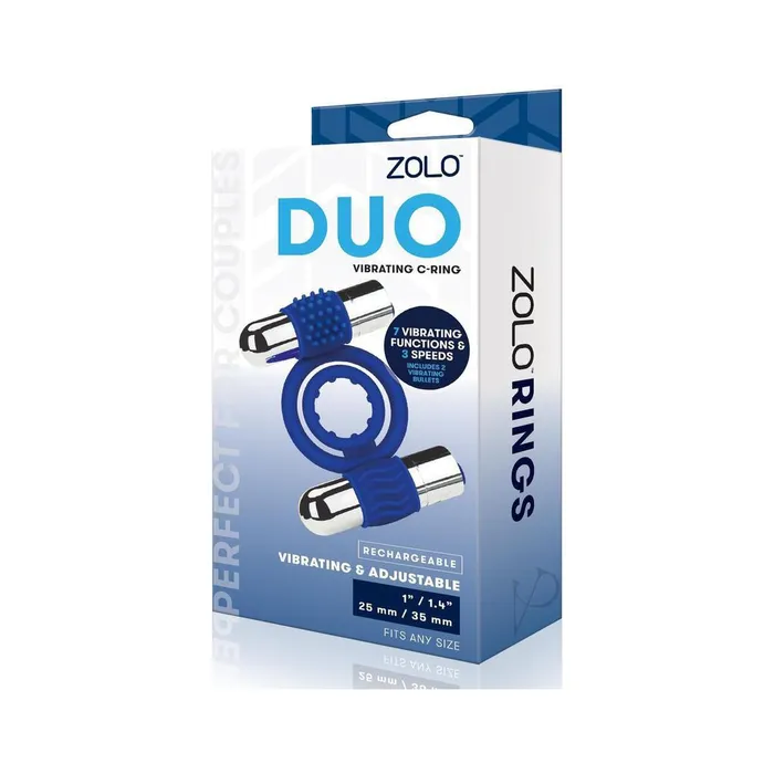 Zolo Male Sex Toys Zolo Rechargeable Duo Vibrating Silicone Cock Ring NavySilver Zolo Male Sex Toys Zolo Rechargeable Duo Vibrating Silicone Cock Ring NavySilver
